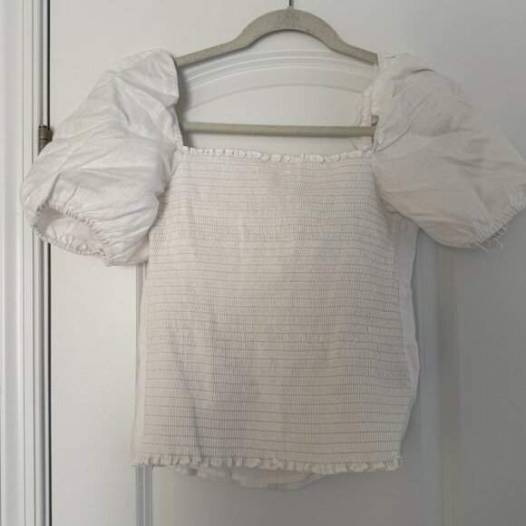 Reformation Rome Linen Top, Size 10, White - Picture 3 of 5